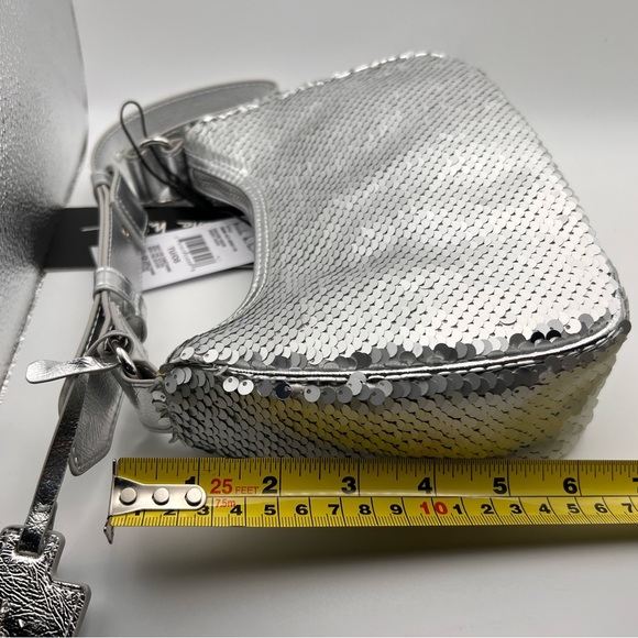 Nicole Miller Silver Sequin Shoulder Bag - Picture 4 of 4